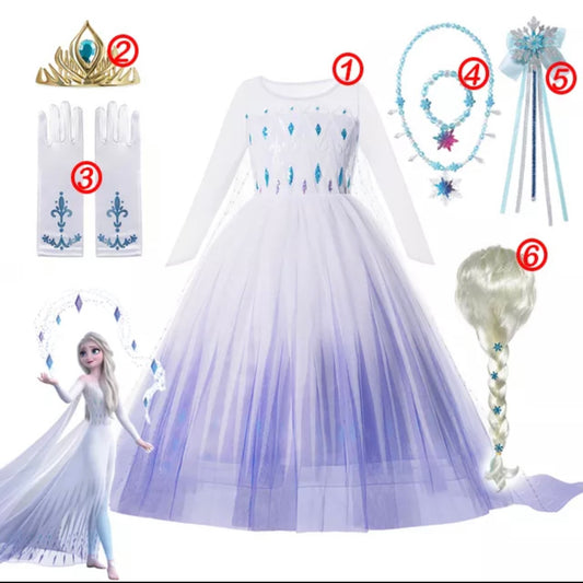 Disfraz de princesa Elsa Incluye peluca